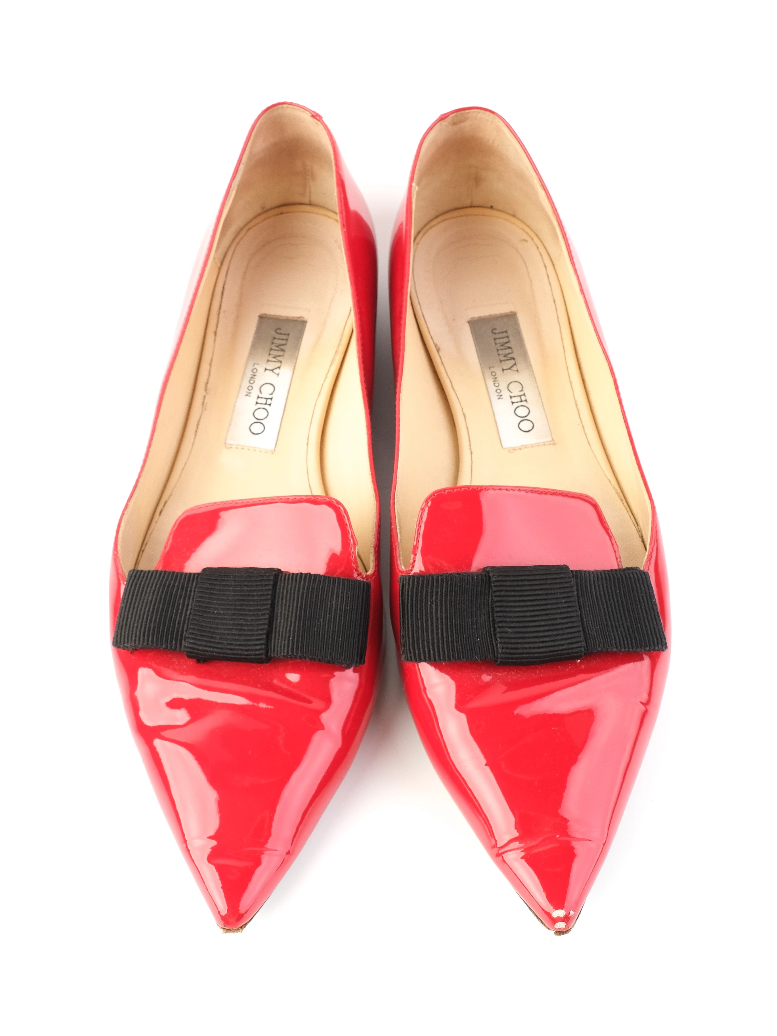 Jimmy Choo Red Leather Ballet Flats — 3