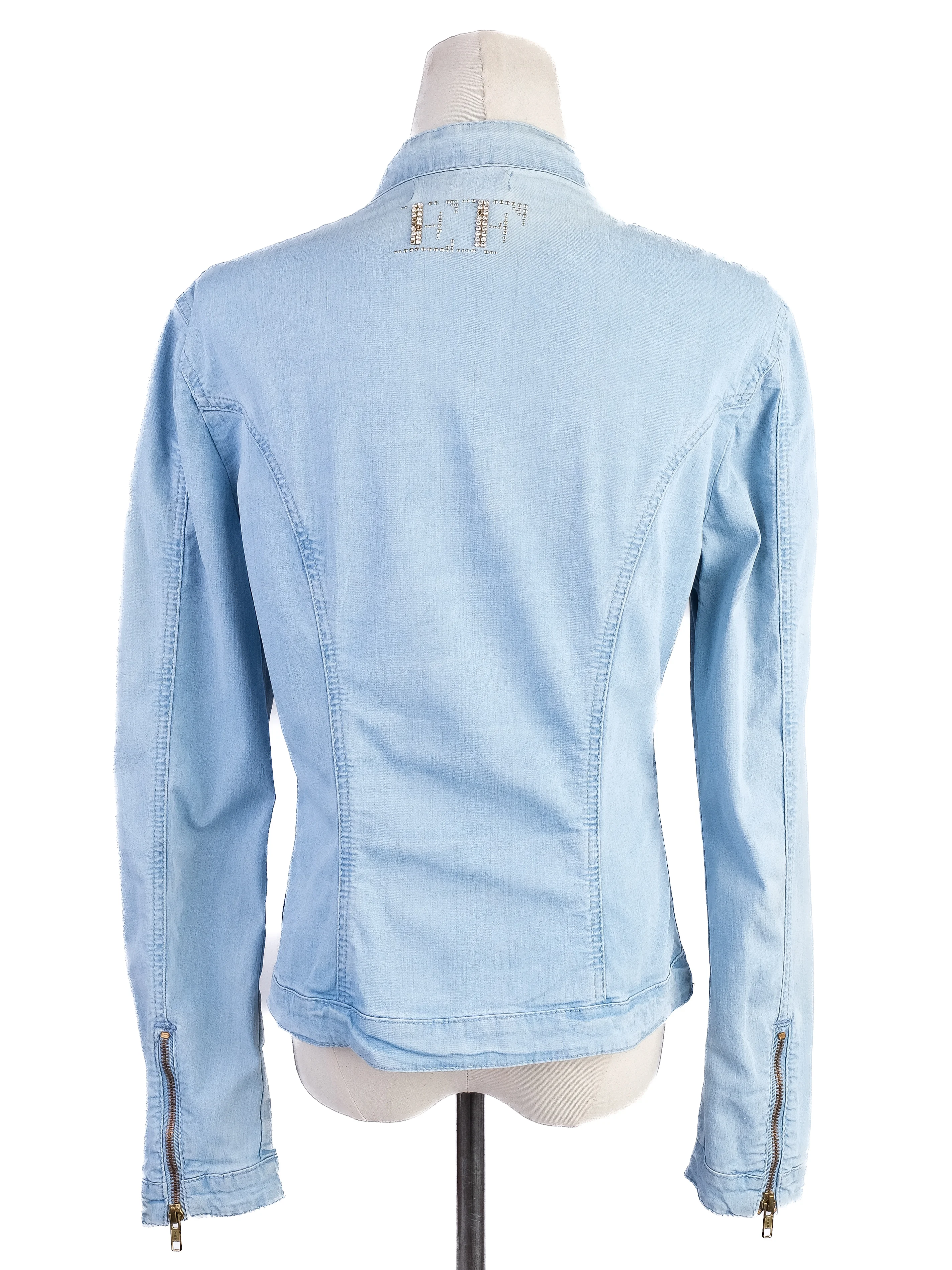 Elisa Fanti Blue Cotton Denim Jacket — 2