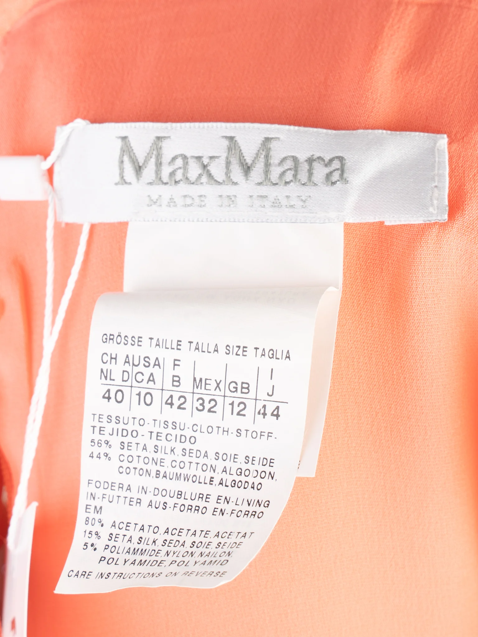 Max Mara Orange Cotton Midi Dress — 2