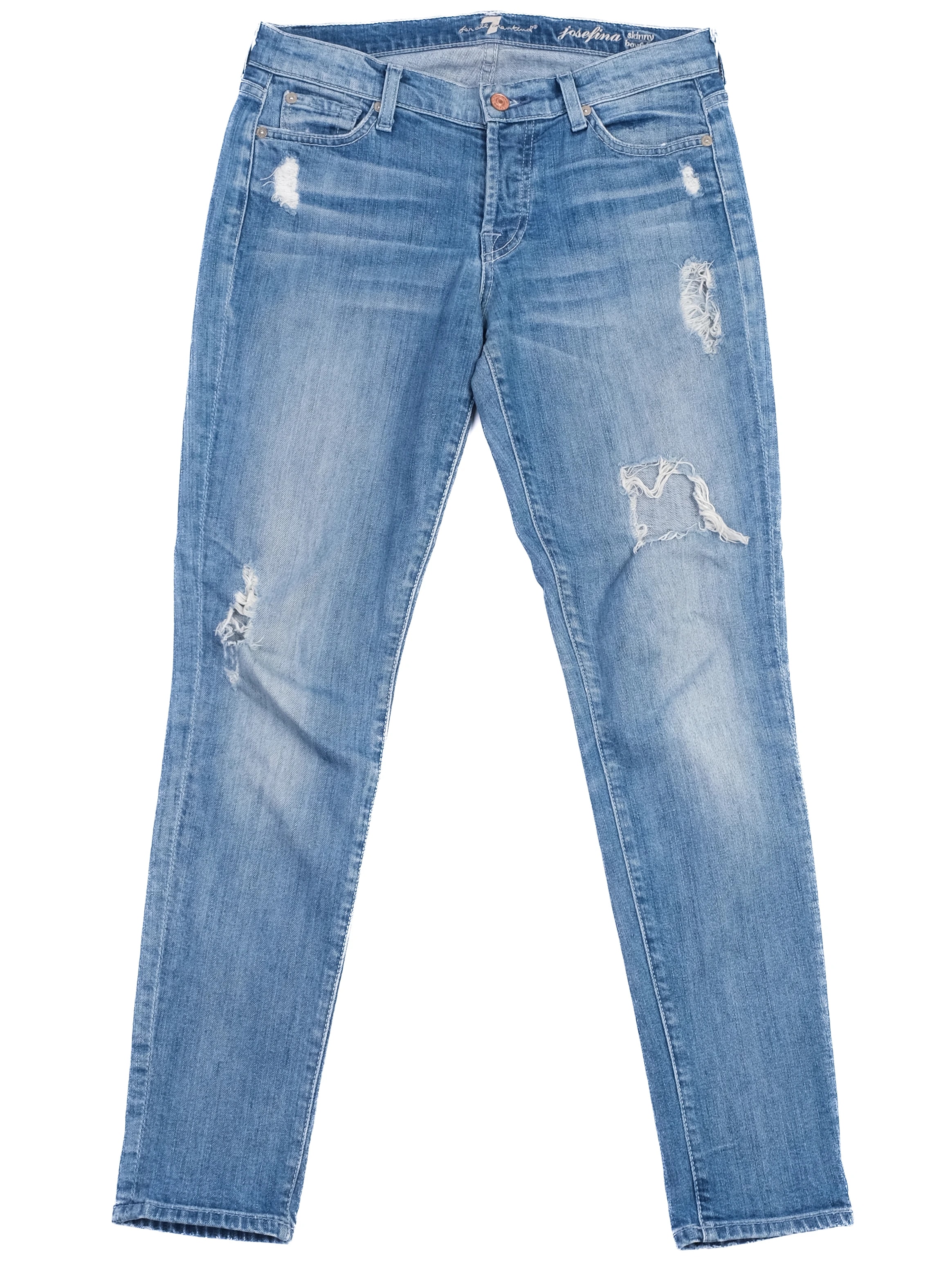 For all 7 mankind Blue Cotton Mom Jeans — 3
