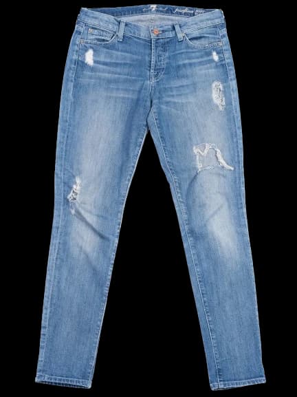 For all 7 mankind Blue Cotton Mom Jeans — photo 1
