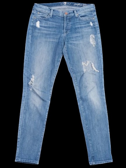 For all 7 mankind Blue Cotton Mom Jeans — 1