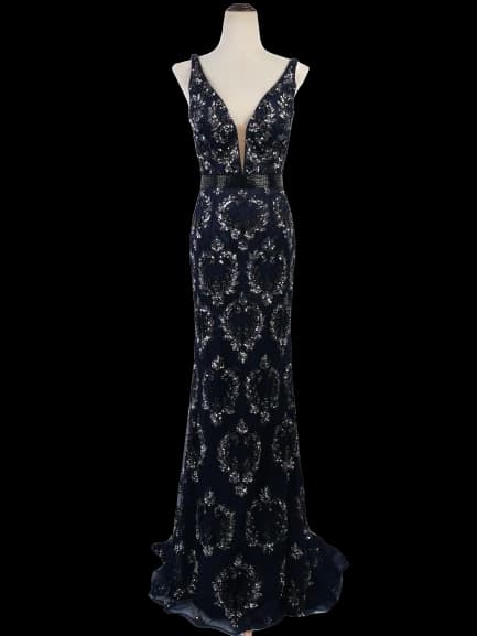 Sherri Hill Blue Polyester Evening — photo 1