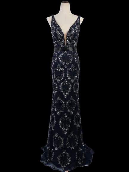 Sherri Hill Blue Polyester Evening — 1