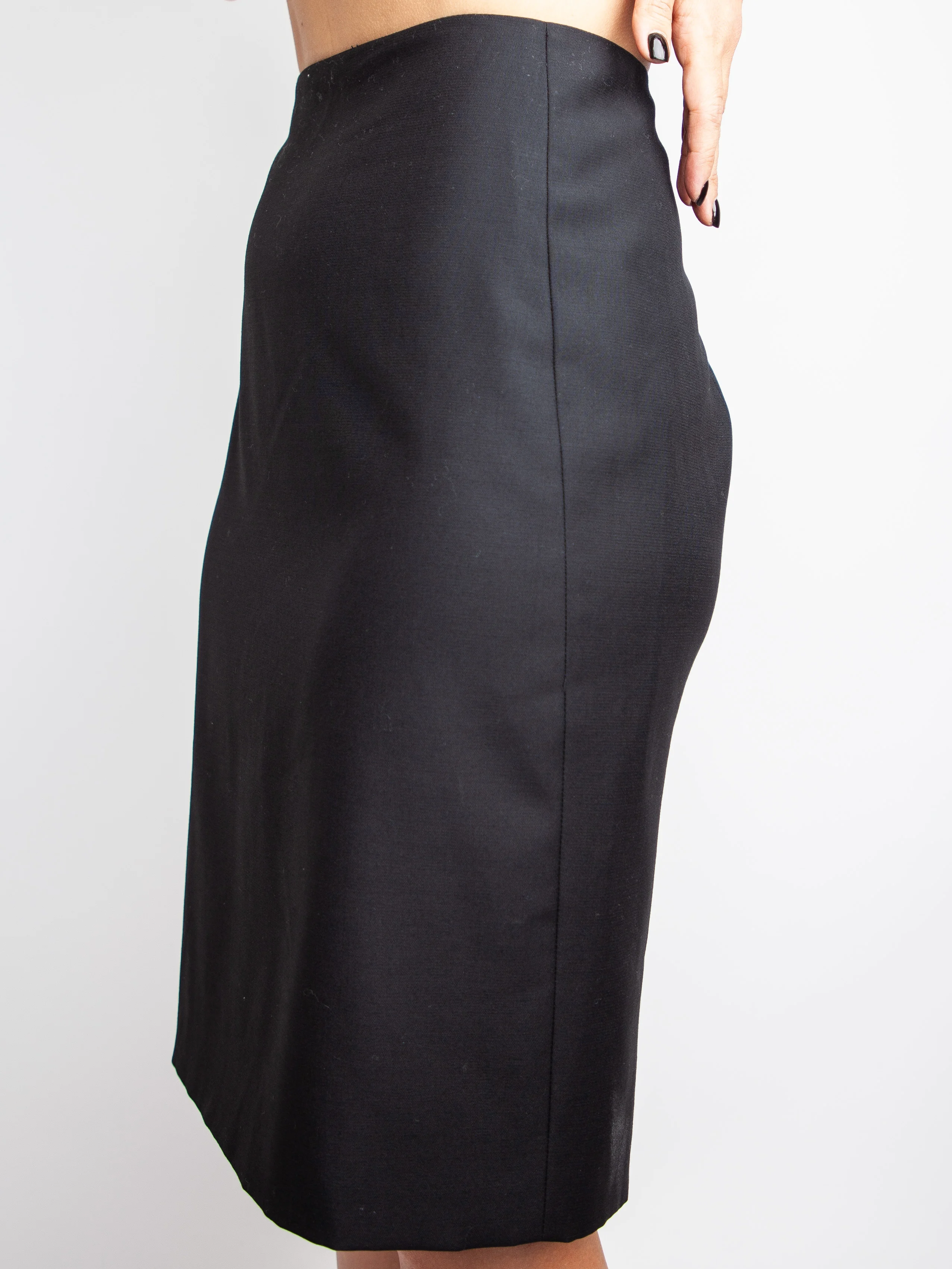 Calvin Klein Black Cashmere Pencil Skirt — 2