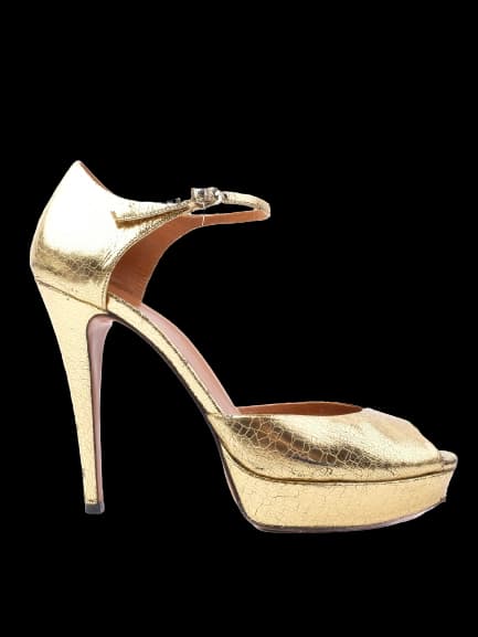 Gucci Yellow Leather High Heel Sandals — photo 1