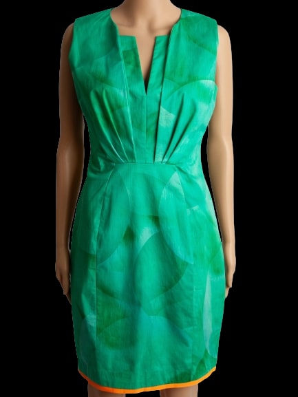 Elie Tahari Green Polyester Sleeveless Dress — 1