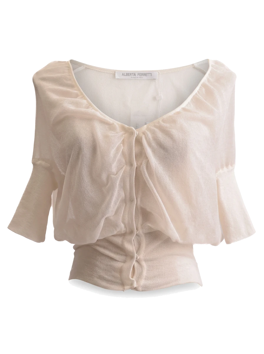 Alberta Ferreti White Cotton Blouse — 1