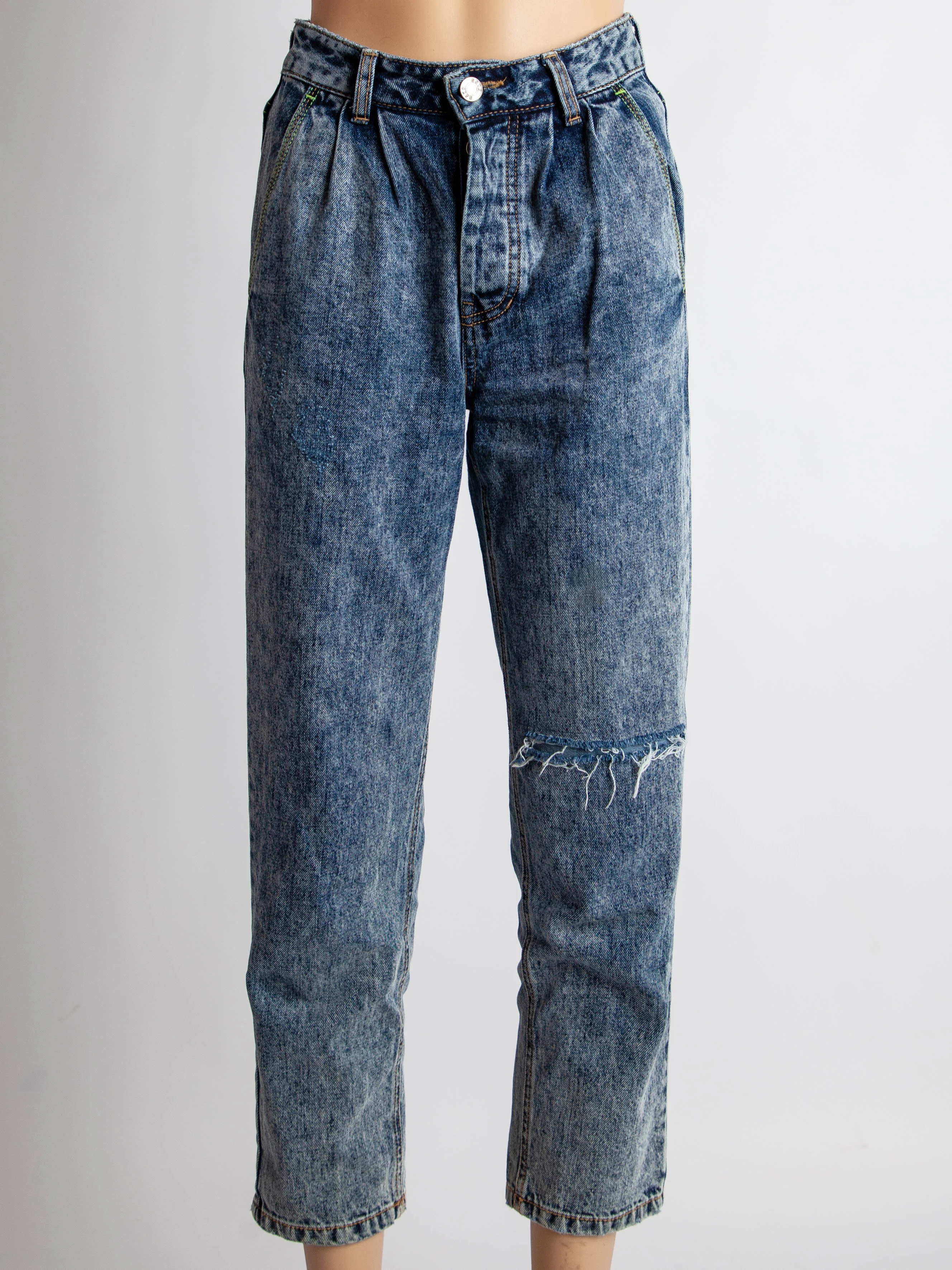 SJYP Blue Cotton Straight Jeans — 2
