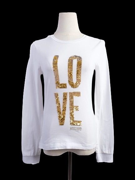 Moschino White Cotton Pullover — 1