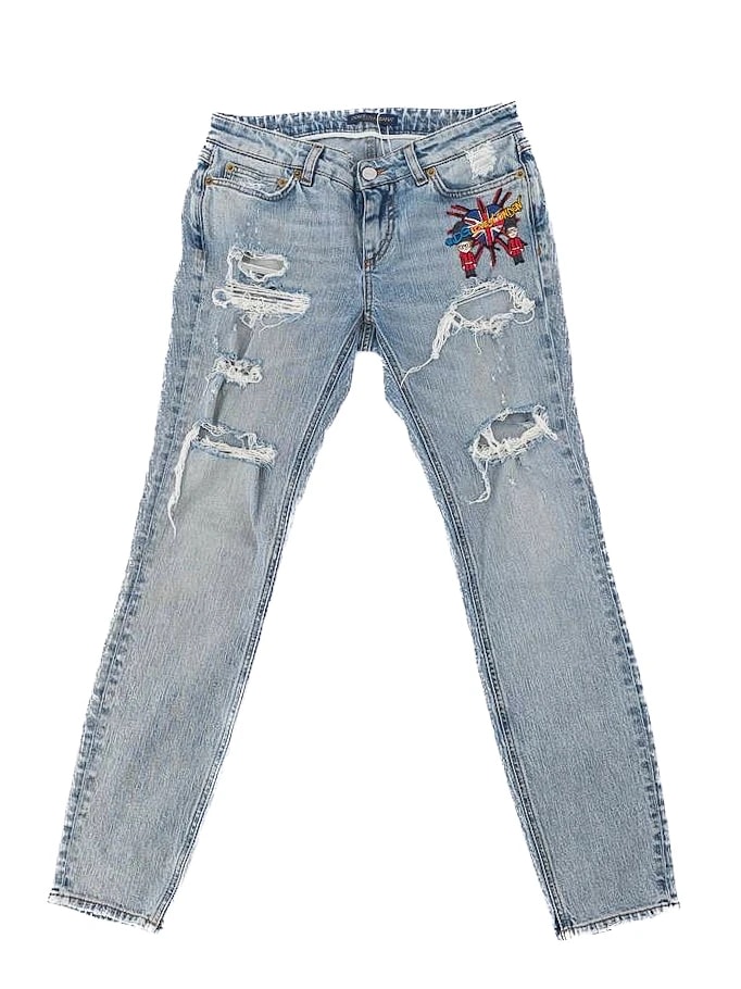 Dolce Gabbana Blue Cotton Skinny Jeans — 3