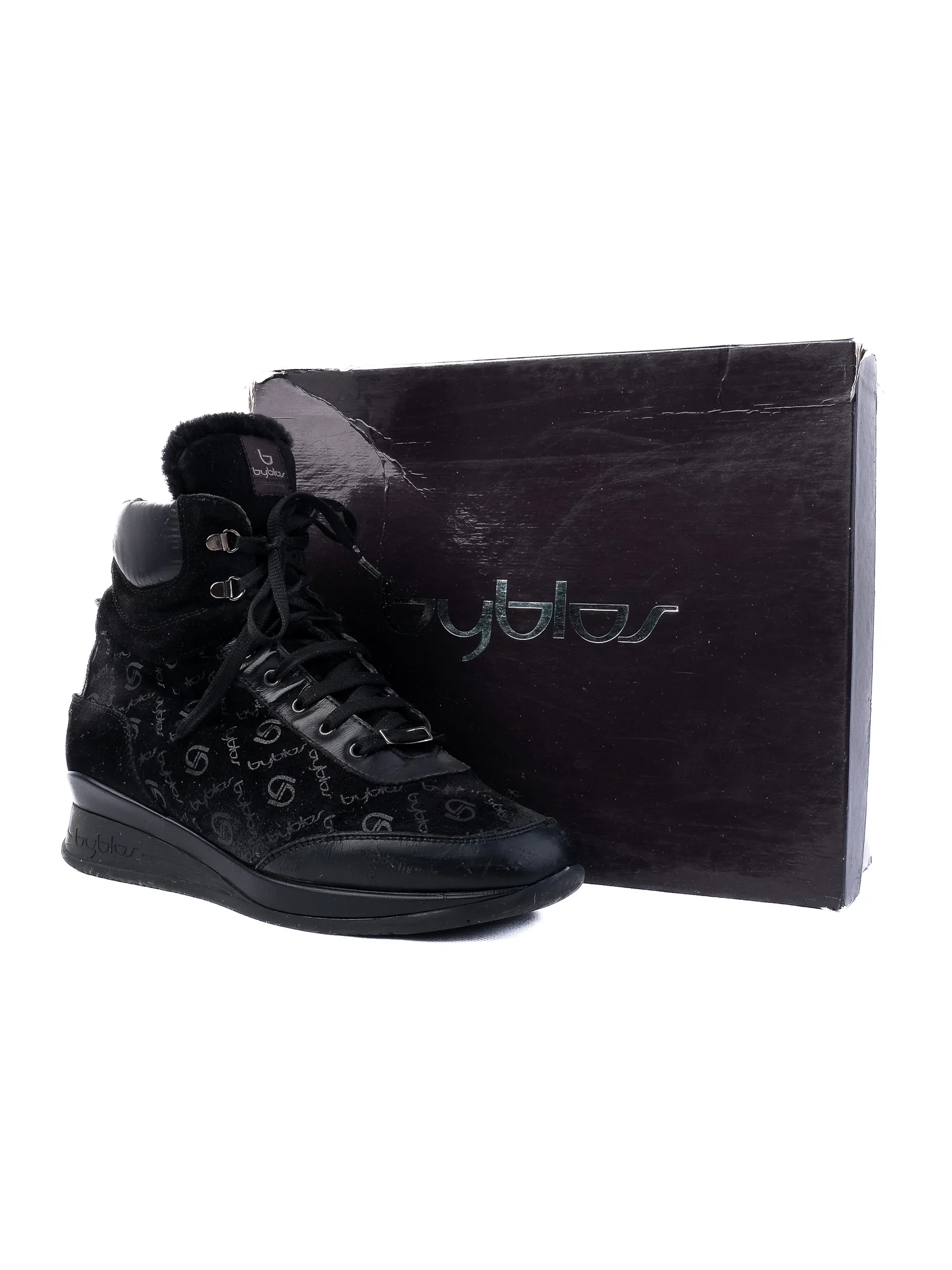 Byblos Black Leather Sneakers — 3