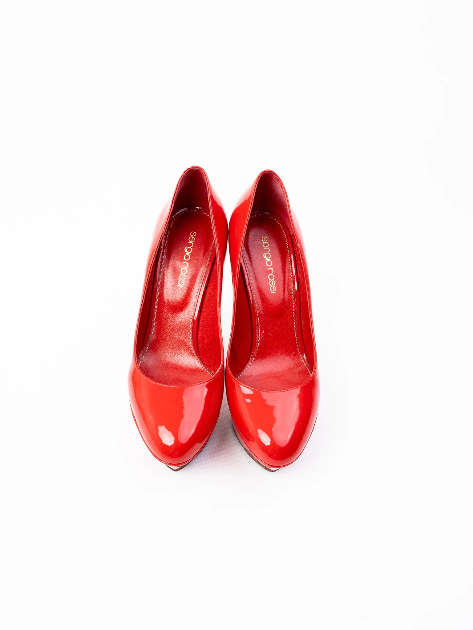 Sergio Rossi Red Leather High Heel Pumps — 3
