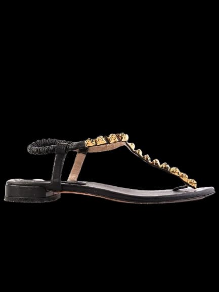 Stuart Weitzman Black Leather Slides — photo 1