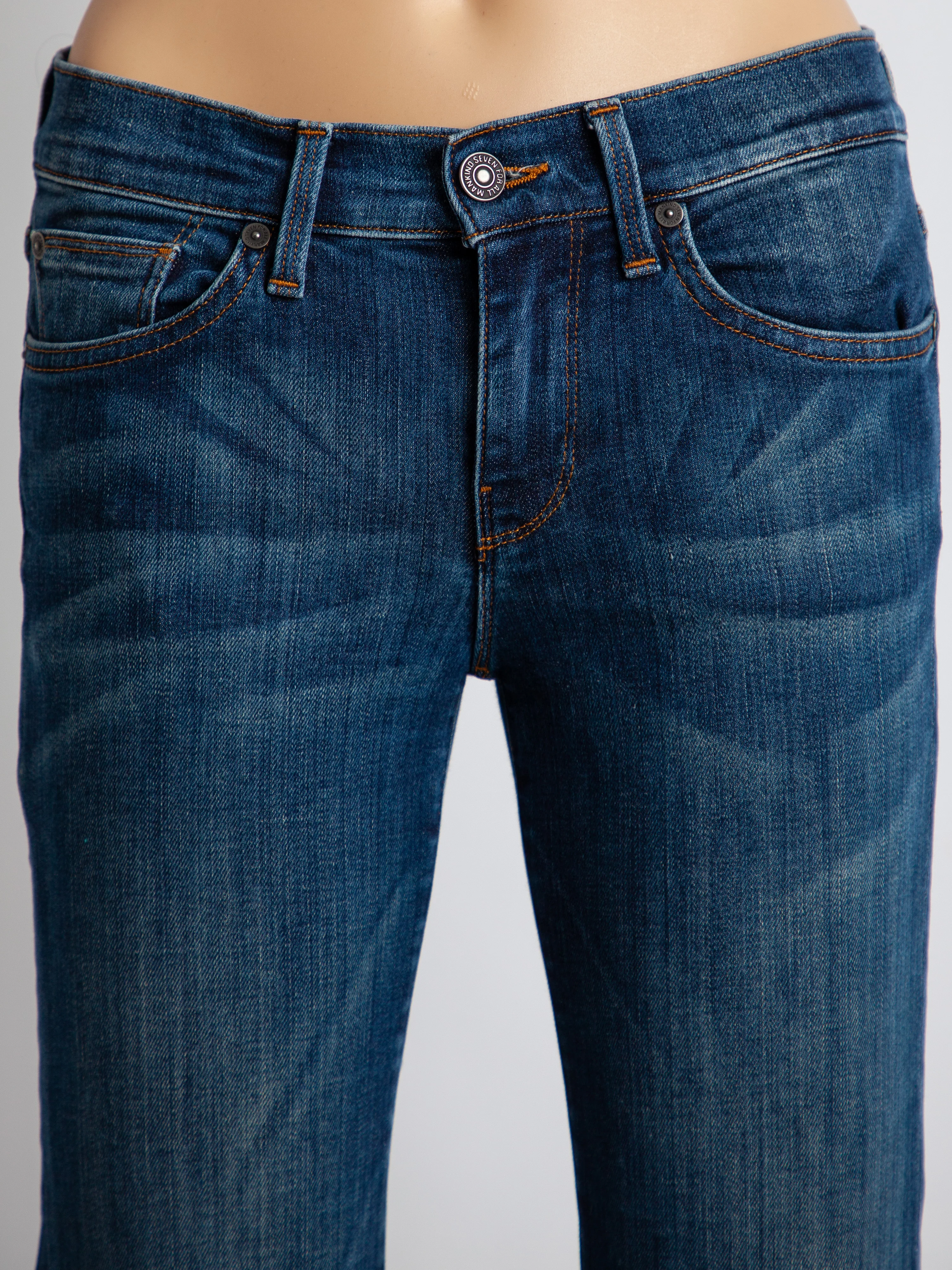 For all 7 mankind Blue Denim Skinny Jeans — 2