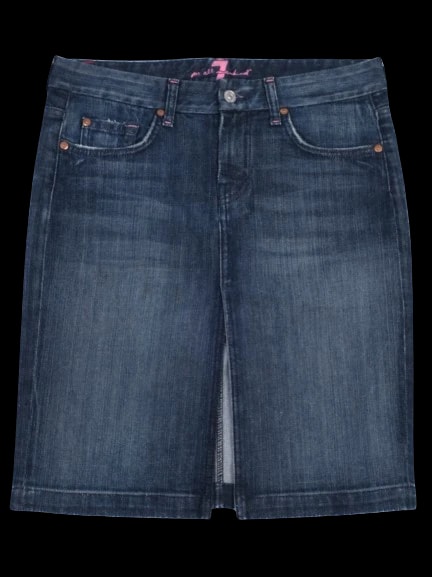For all 7 mankind Blue Cotton Pencil Skirt — 1