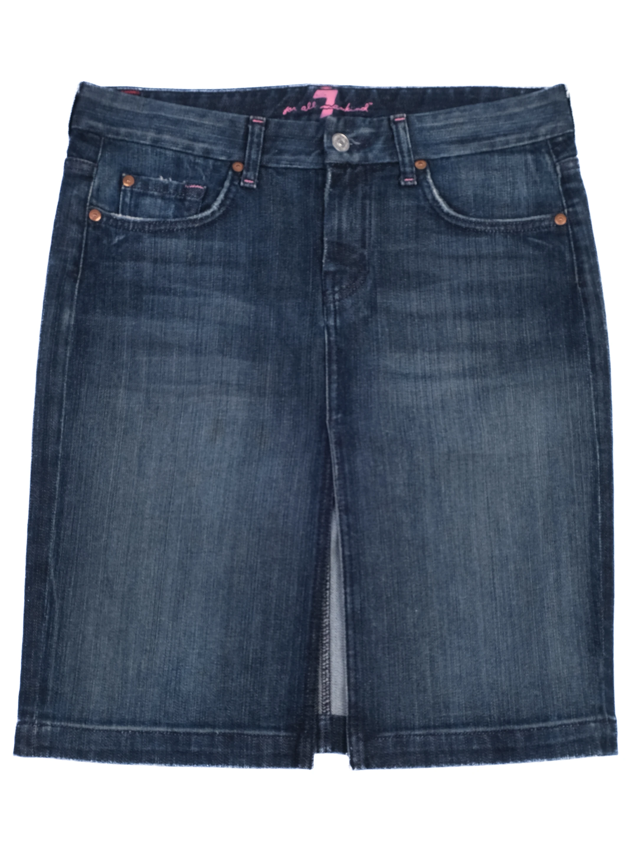 For all 7 mankind Blue Cotton Pencil Skirt — 2