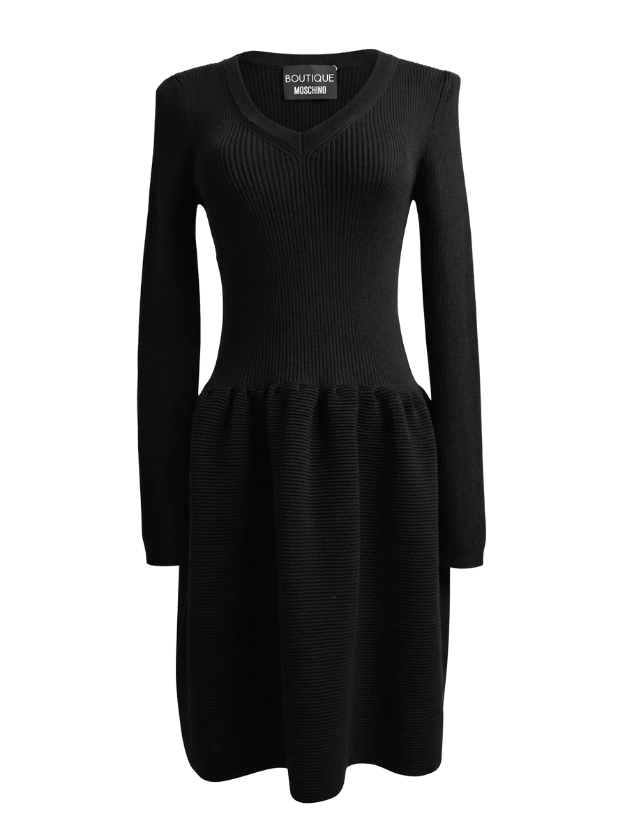 Moschino Black Wool Mini Dress — 1