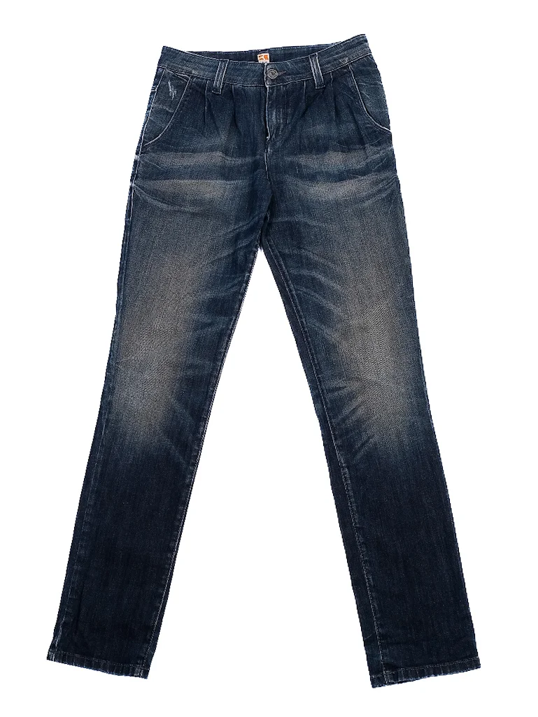 Hugo Boss Blue Cotton Tapered Jeans — 2