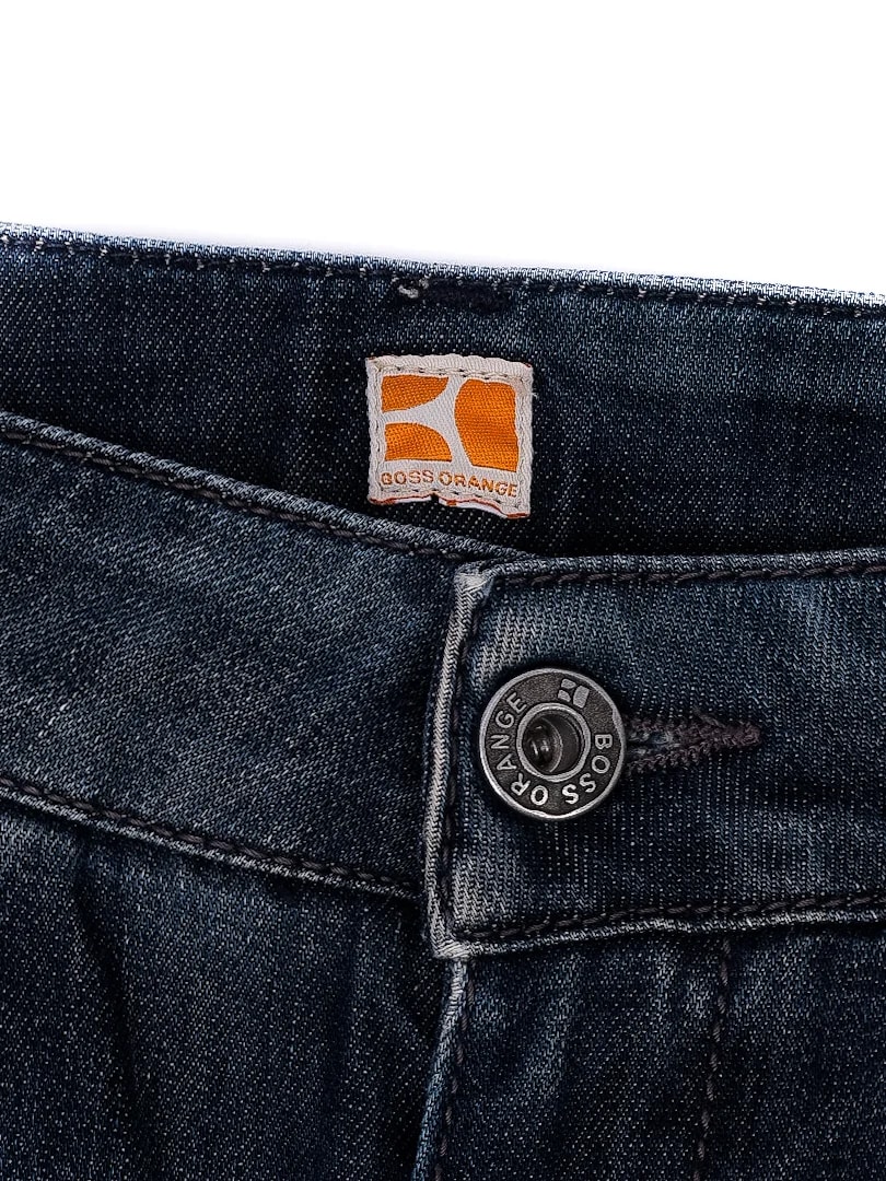 Hugo Boss Blue Cotton Tapered Jeans — 3
