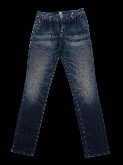 Hugo Boss Blue Cotton Tapered Jeans — 1