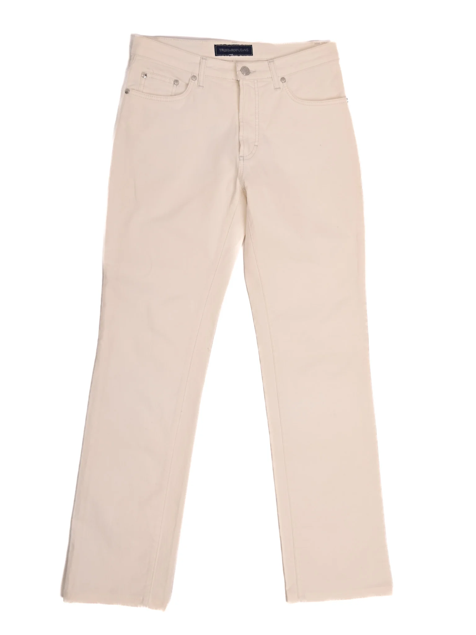 Trussardi White Cotton Casual Trousers — 2