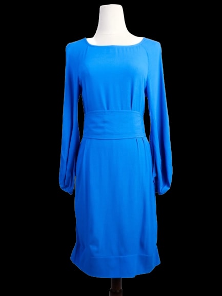 Diane von Furstenberg Blue Viscose Long Sleeve Dress — 1