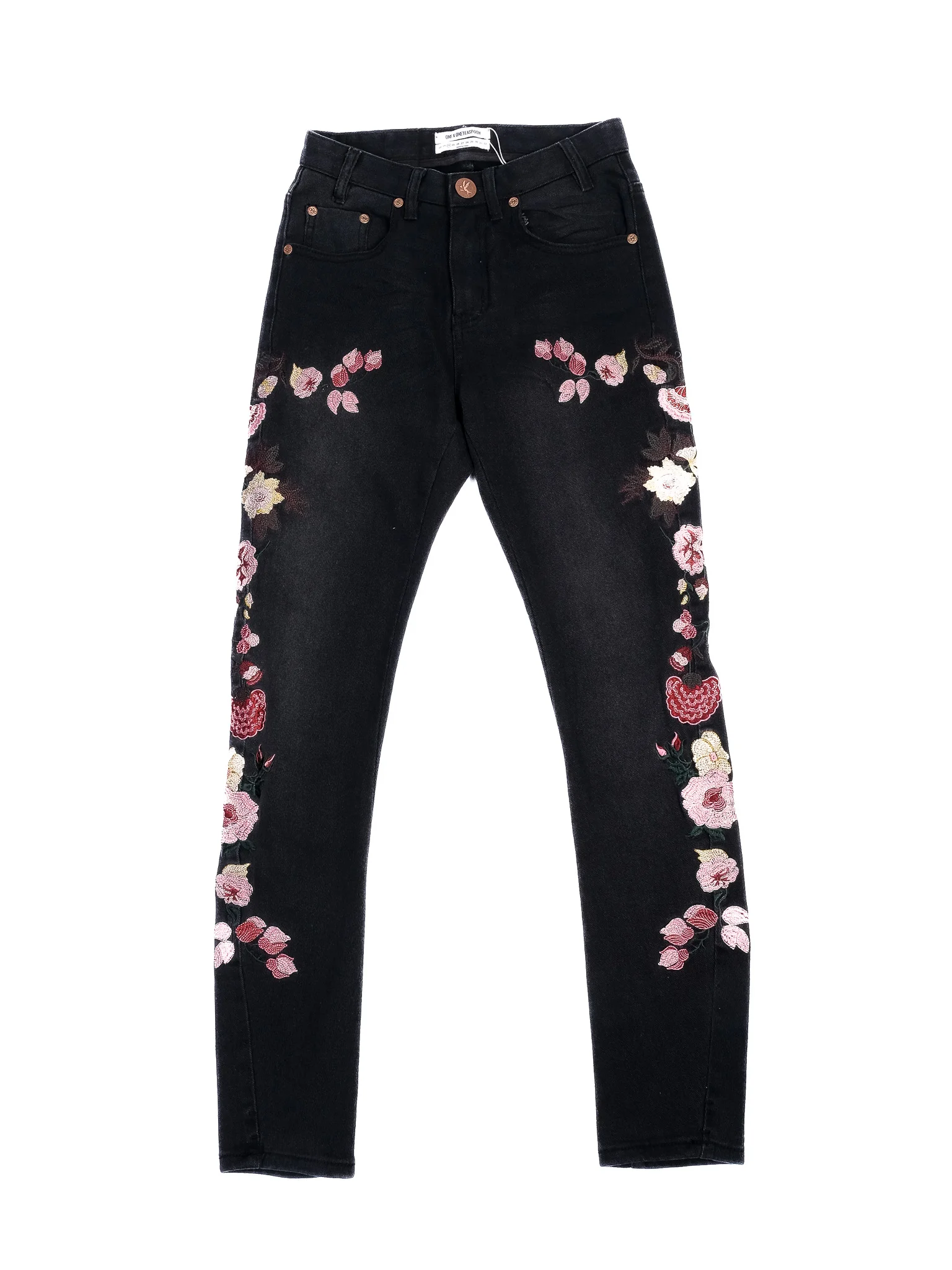 One X Onetespoon Black Cotton Straight Jeans — 3