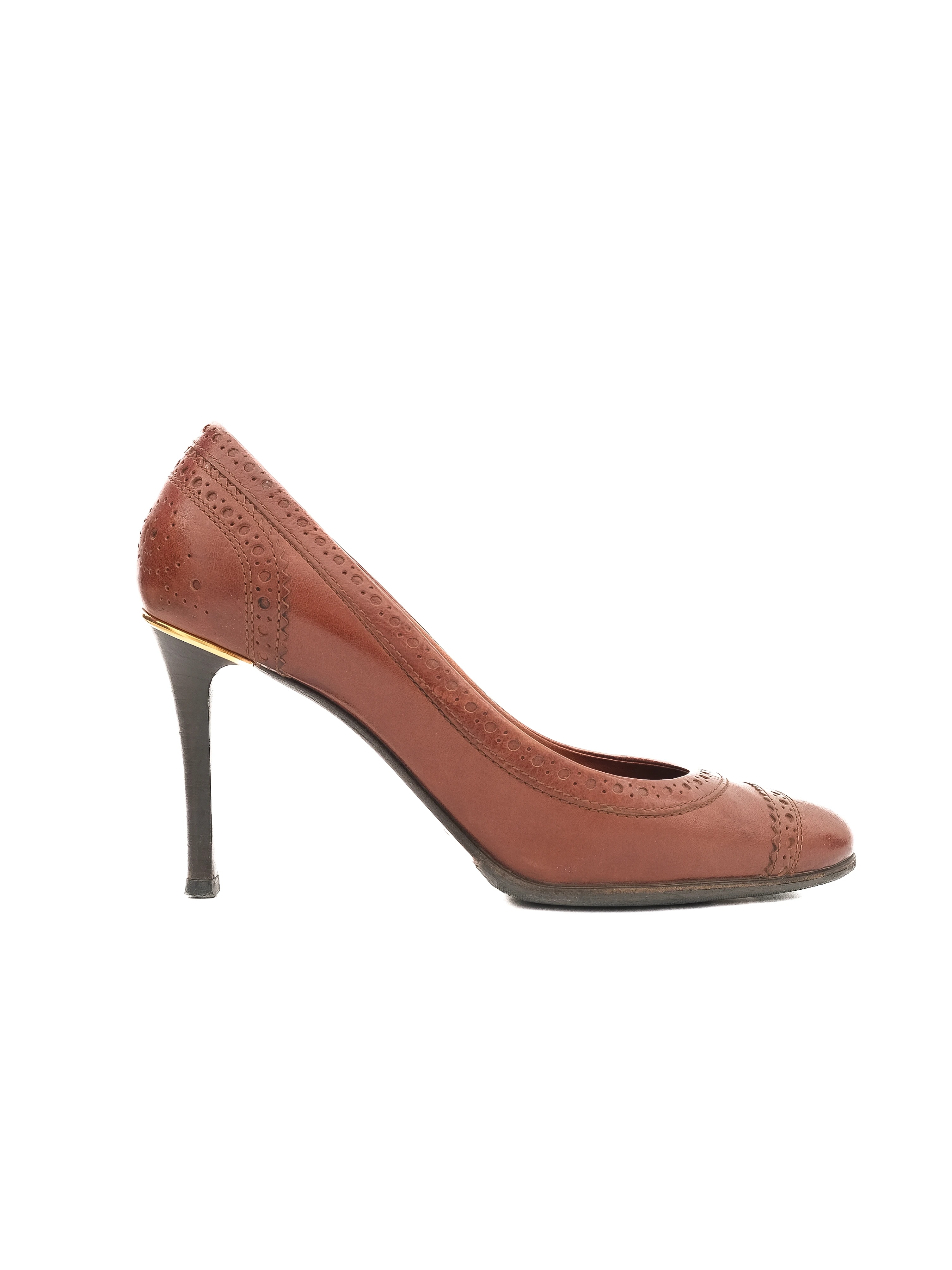 Burberry Orange Leather Pumps — 2