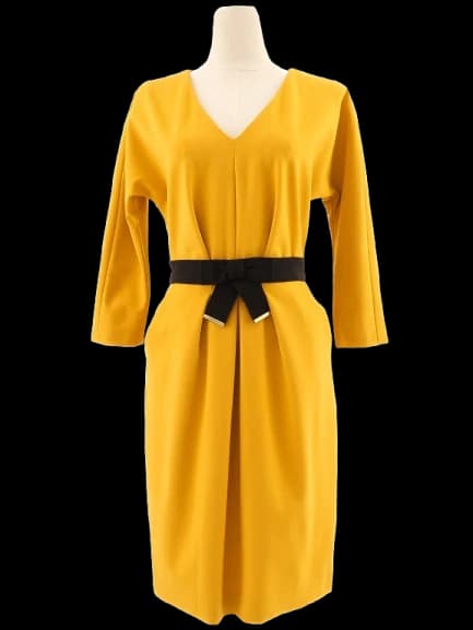 Luisa Spagnoli Yellow Viscose Cocktail Dress — photo 1