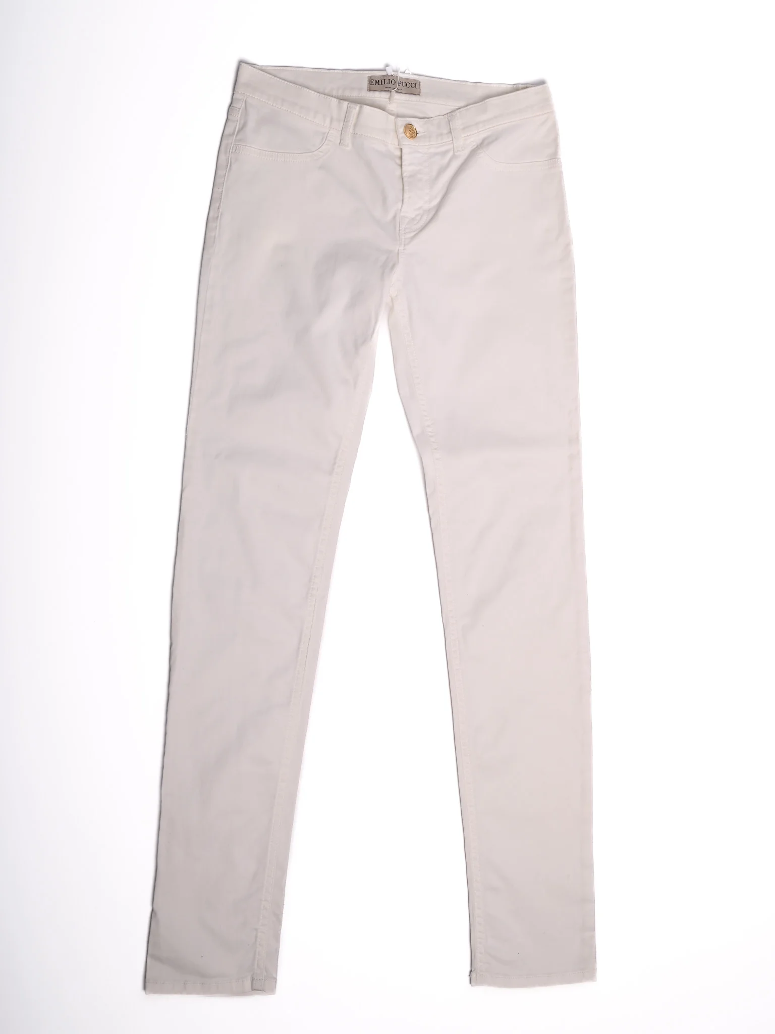 Emilio Pucci White Cotton Casual Trousers — 3
