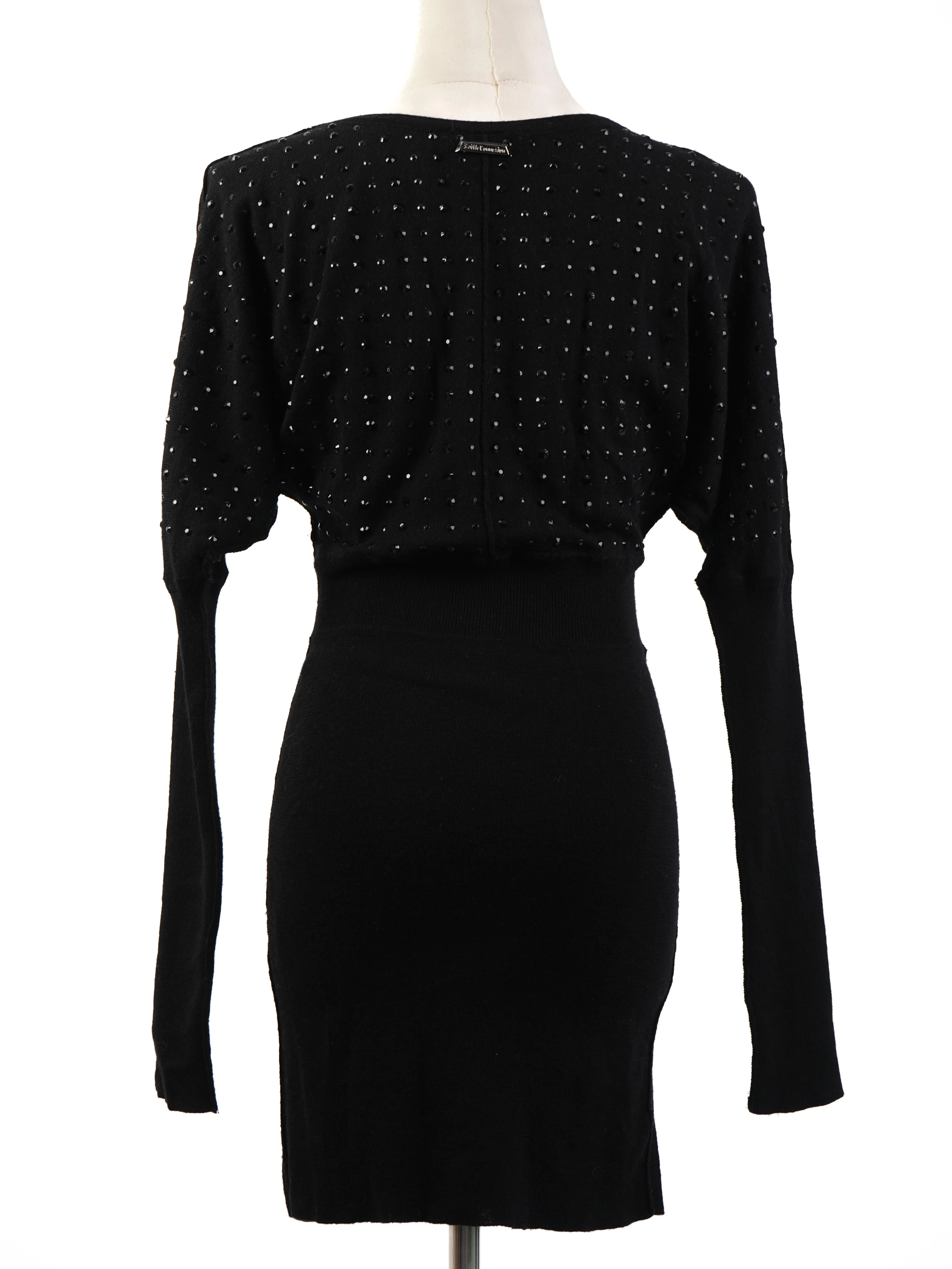 Faith Black Wool Mini Dress — 2