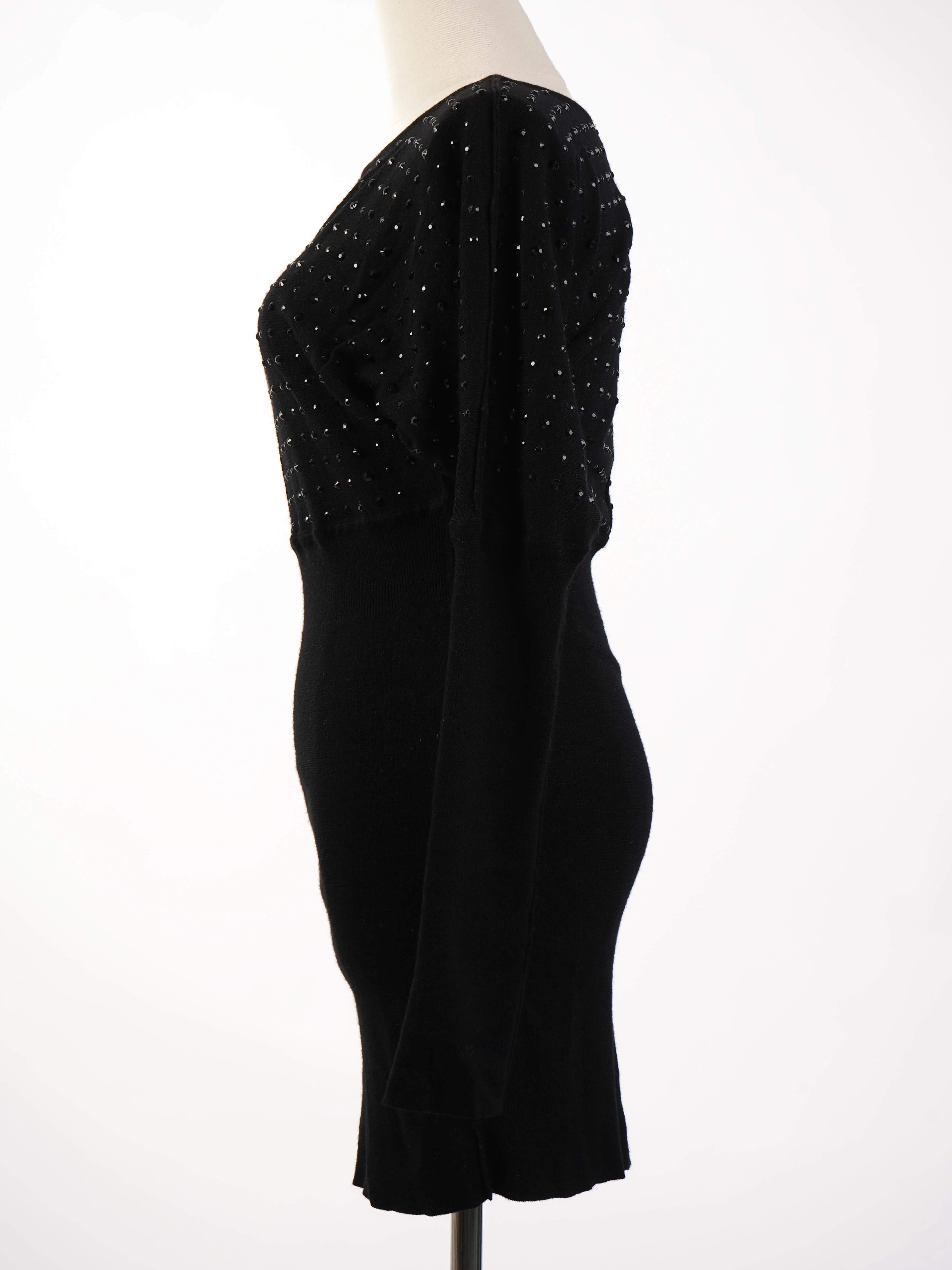 Faith Black Wool Mini Dress — 3