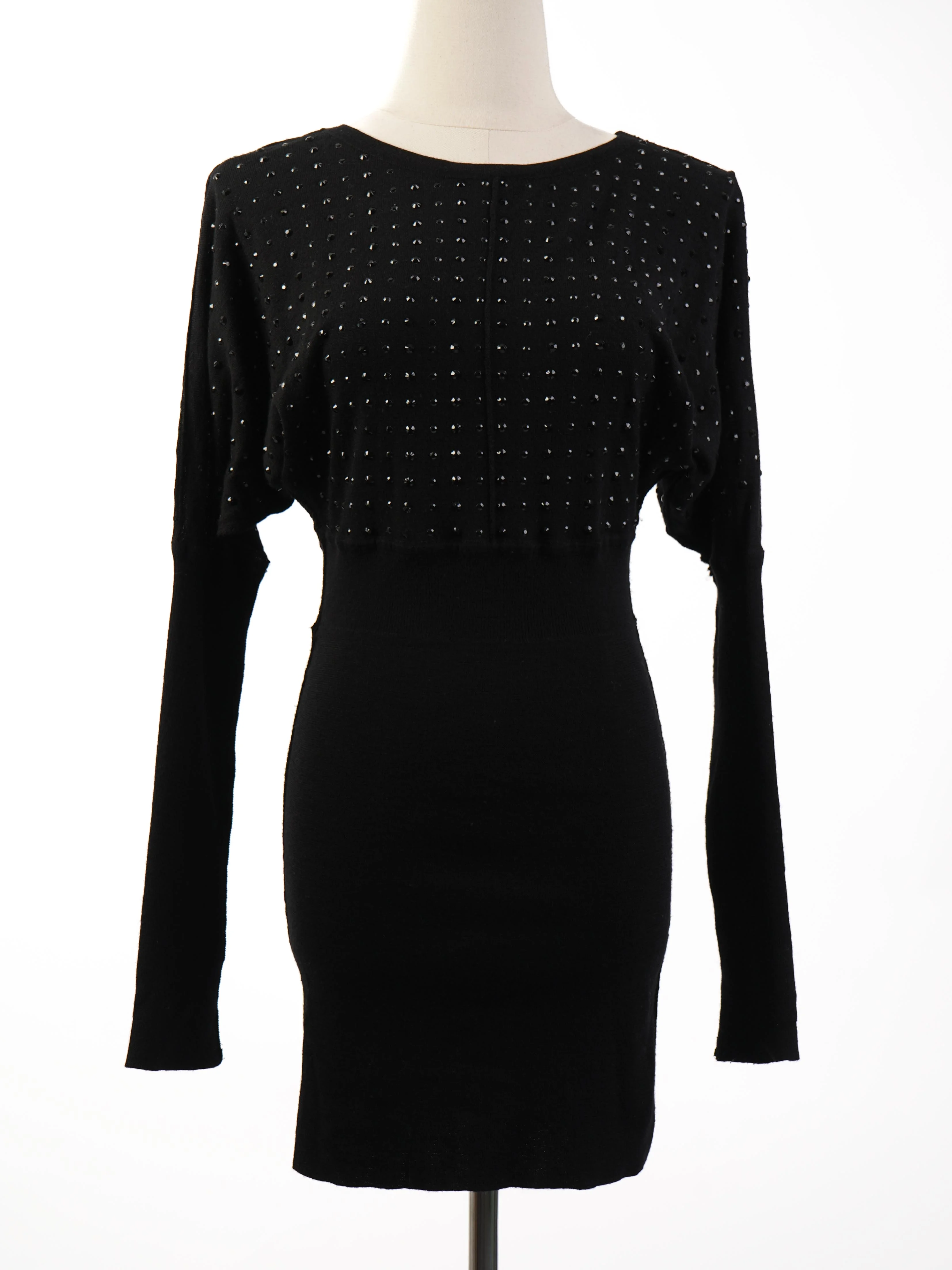 Faith Black Wool Mini Dress — 2