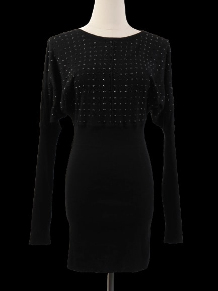 Faith Black Wool Mini Dress — 1