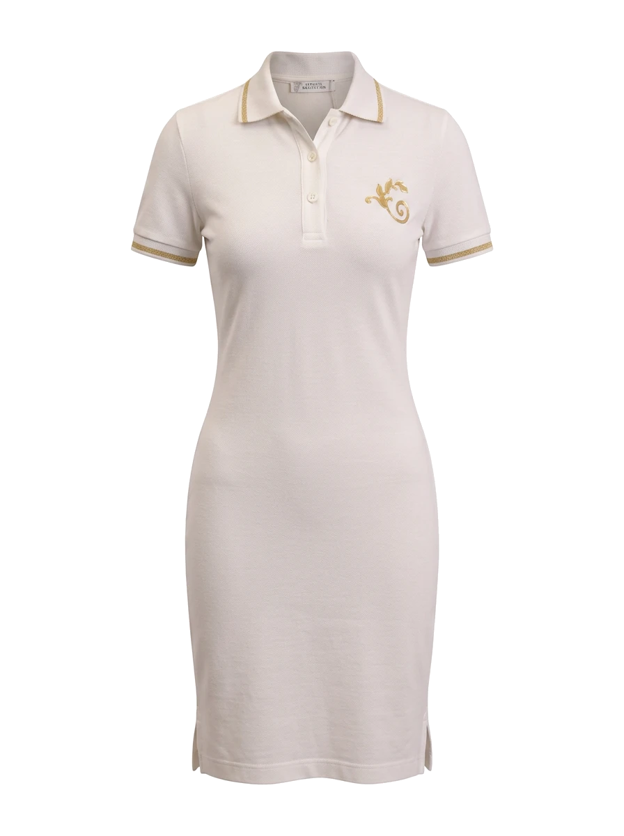 Versace White Cotton Midi Dress — 1