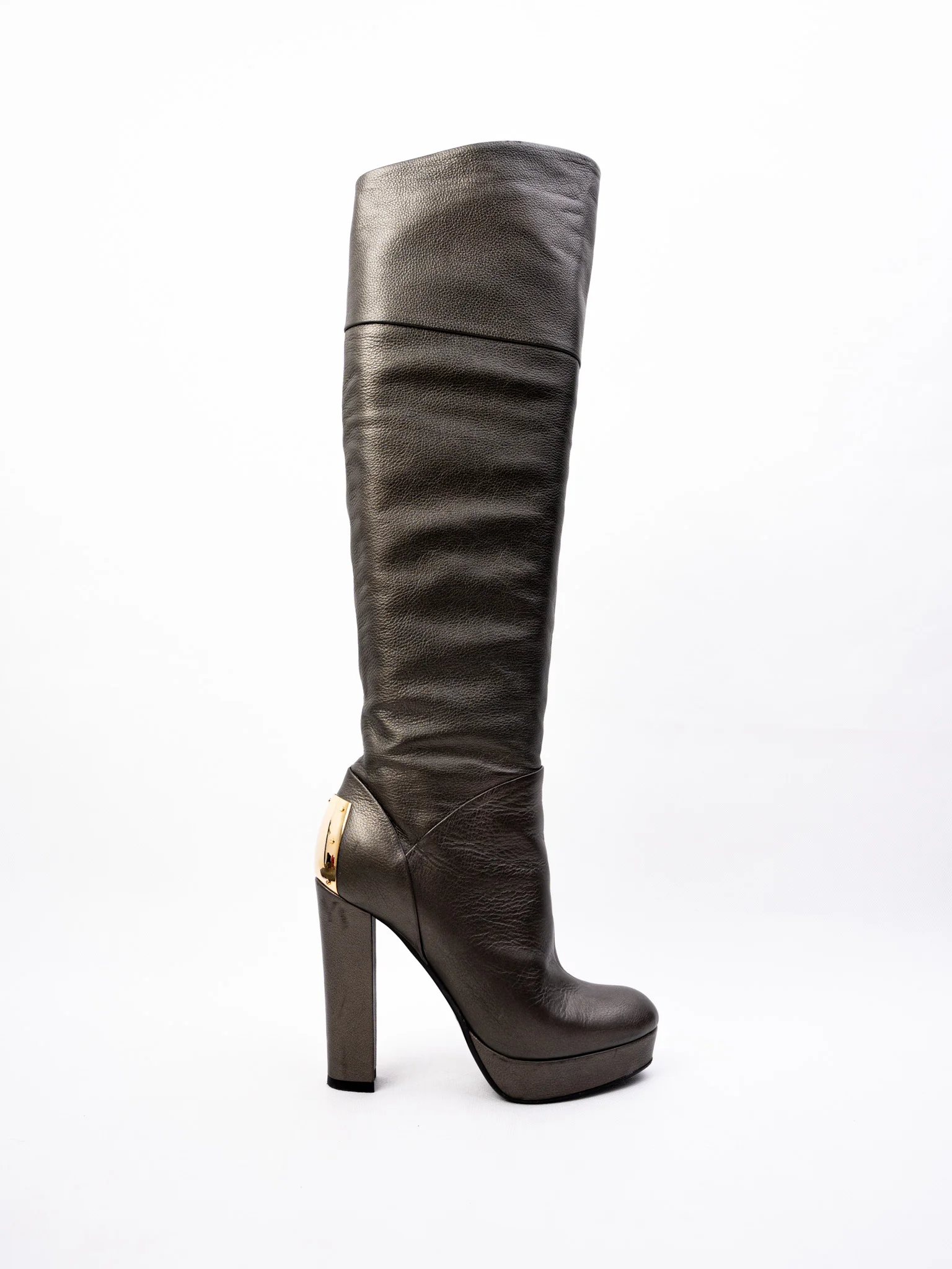 Baldan Gray Leather Boots — 3