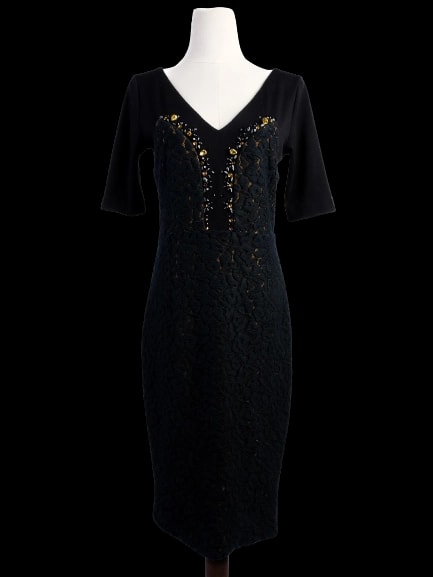 VDP Black Wool Midi Dress — 1