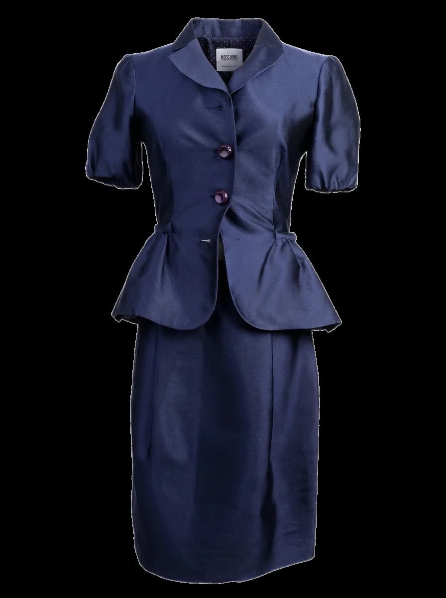 Moschino Blue Polyester Skirt Suit — photo 1