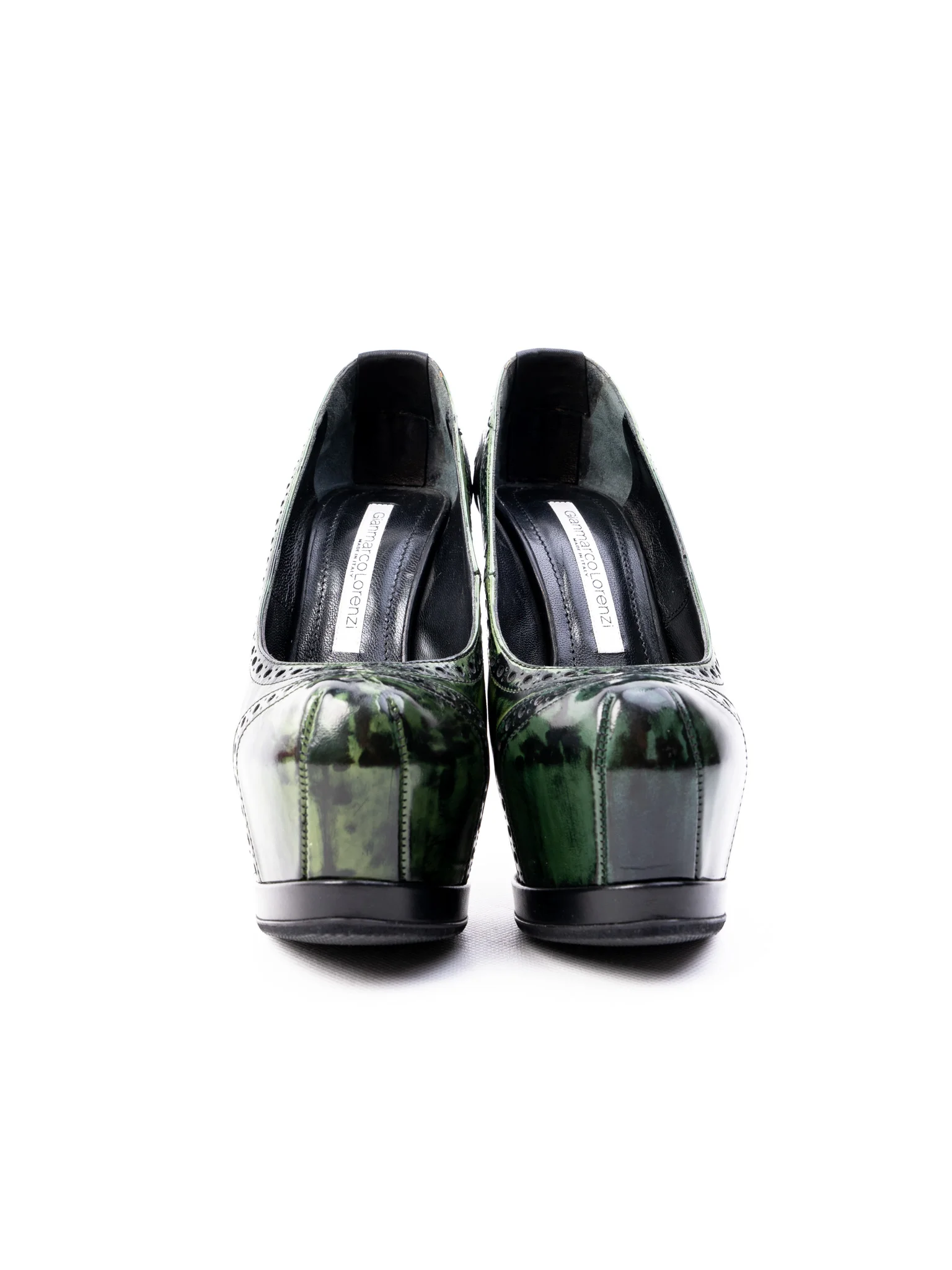 Gianmarco Lorenzi Green Leather High Heel Pumps — 3