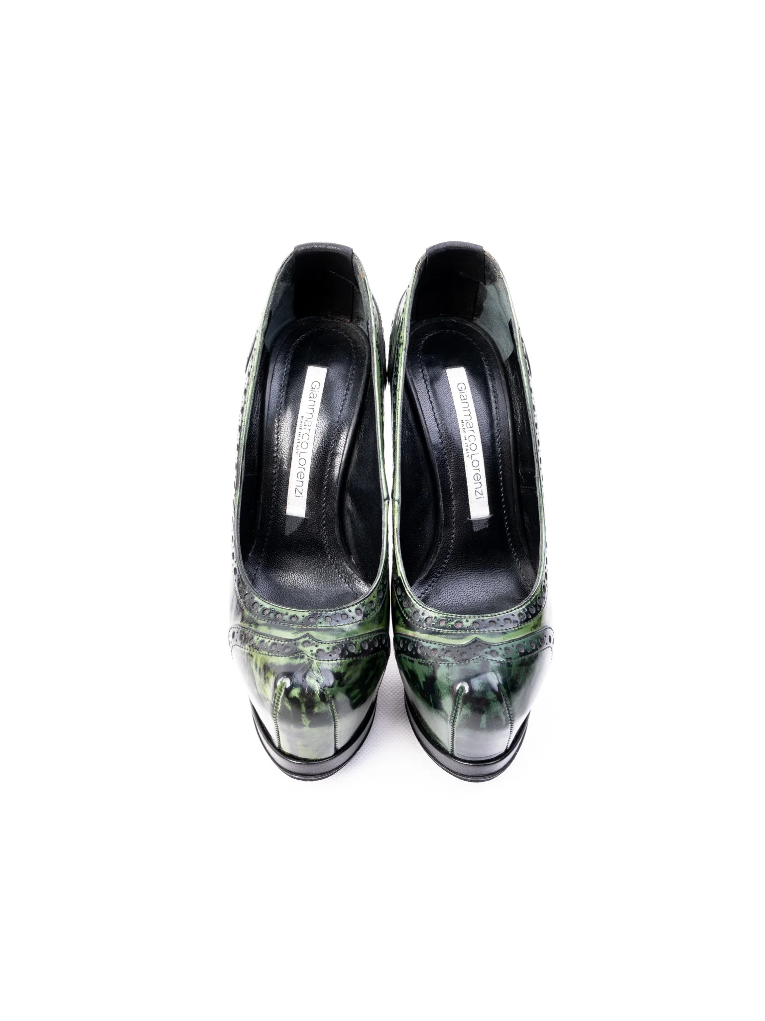 Gianmarco Lorenzi Green Leather High Heel Pumps — 3