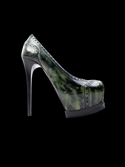 Gianmarco Lorenzi Green Leather High Heel Pumps — photo 1