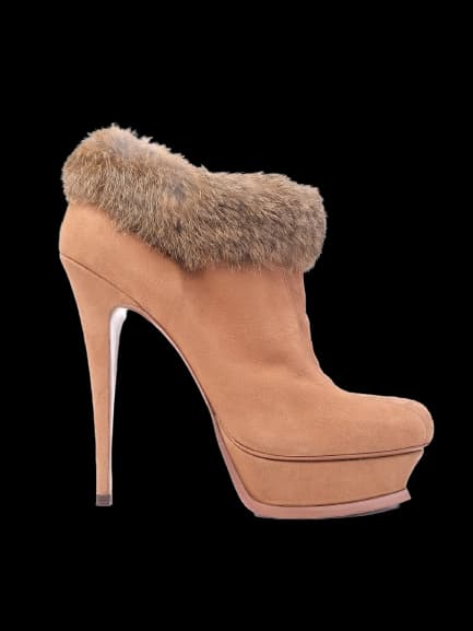 YSL Orange Leather Ankle Boots — photo 1