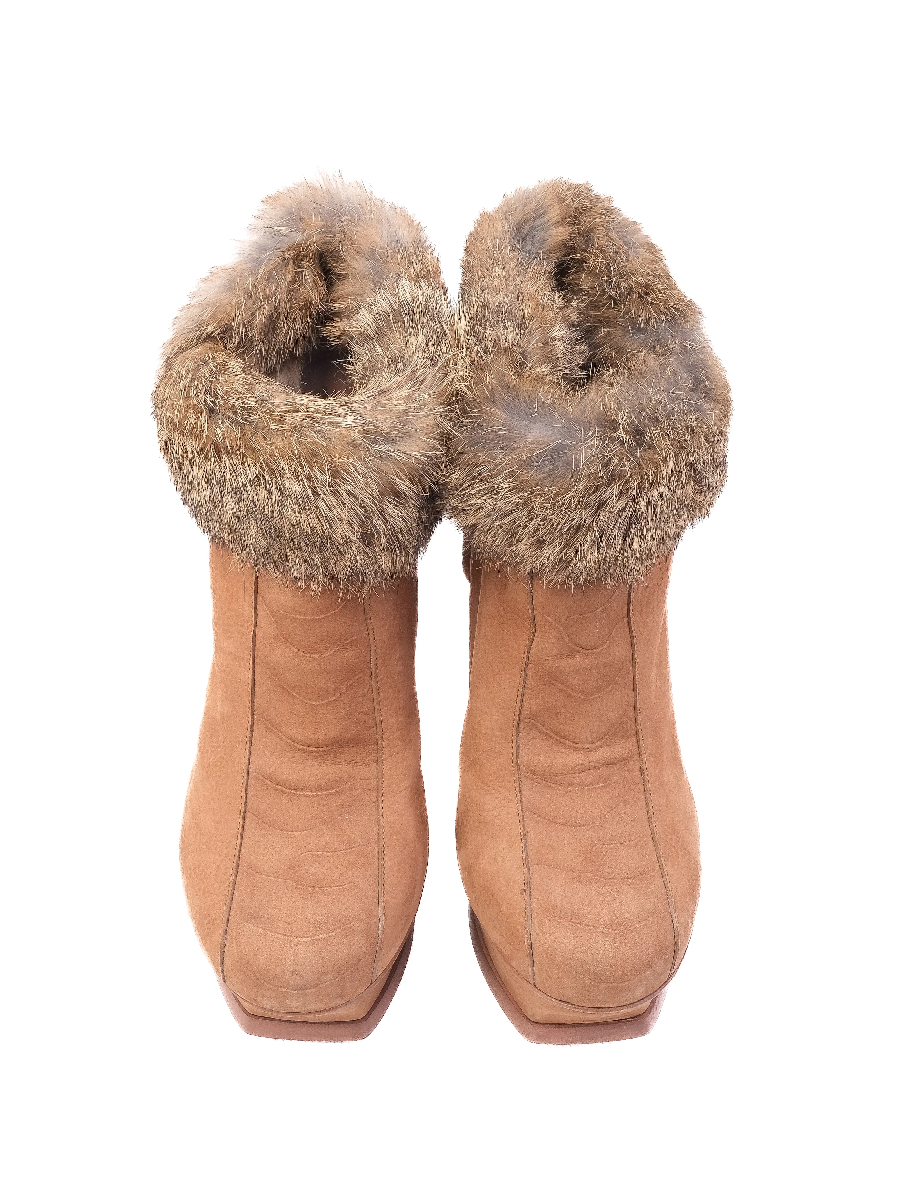 YSL Orange Leather Ankle Boots — 3