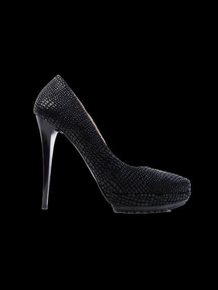 Renzoni Black Leather High Heel Pumps — photo 1