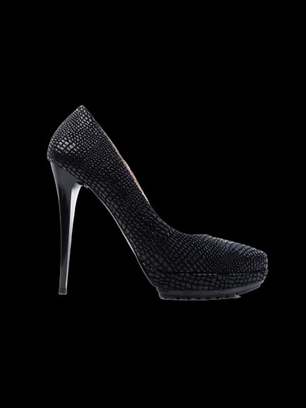 Renzoni Black Leather High Heel Pumps — 1