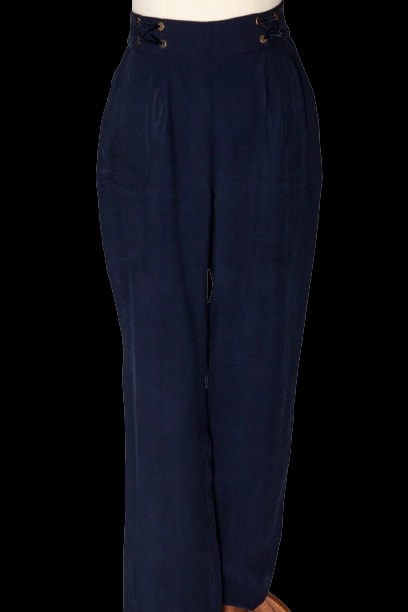 NetWork Blue Polyester Casual Trousers — 2