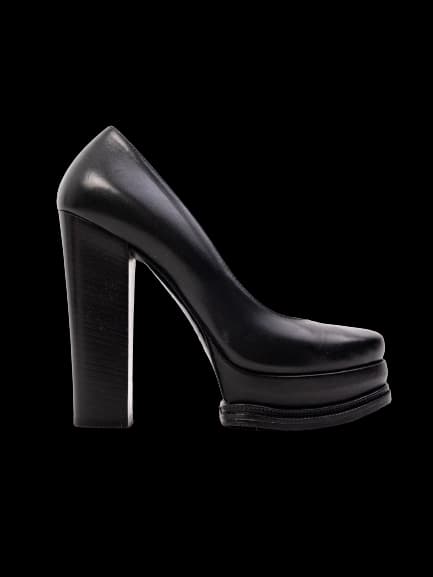 R&Renzi Black Leather High Heel Pumps — photo 1