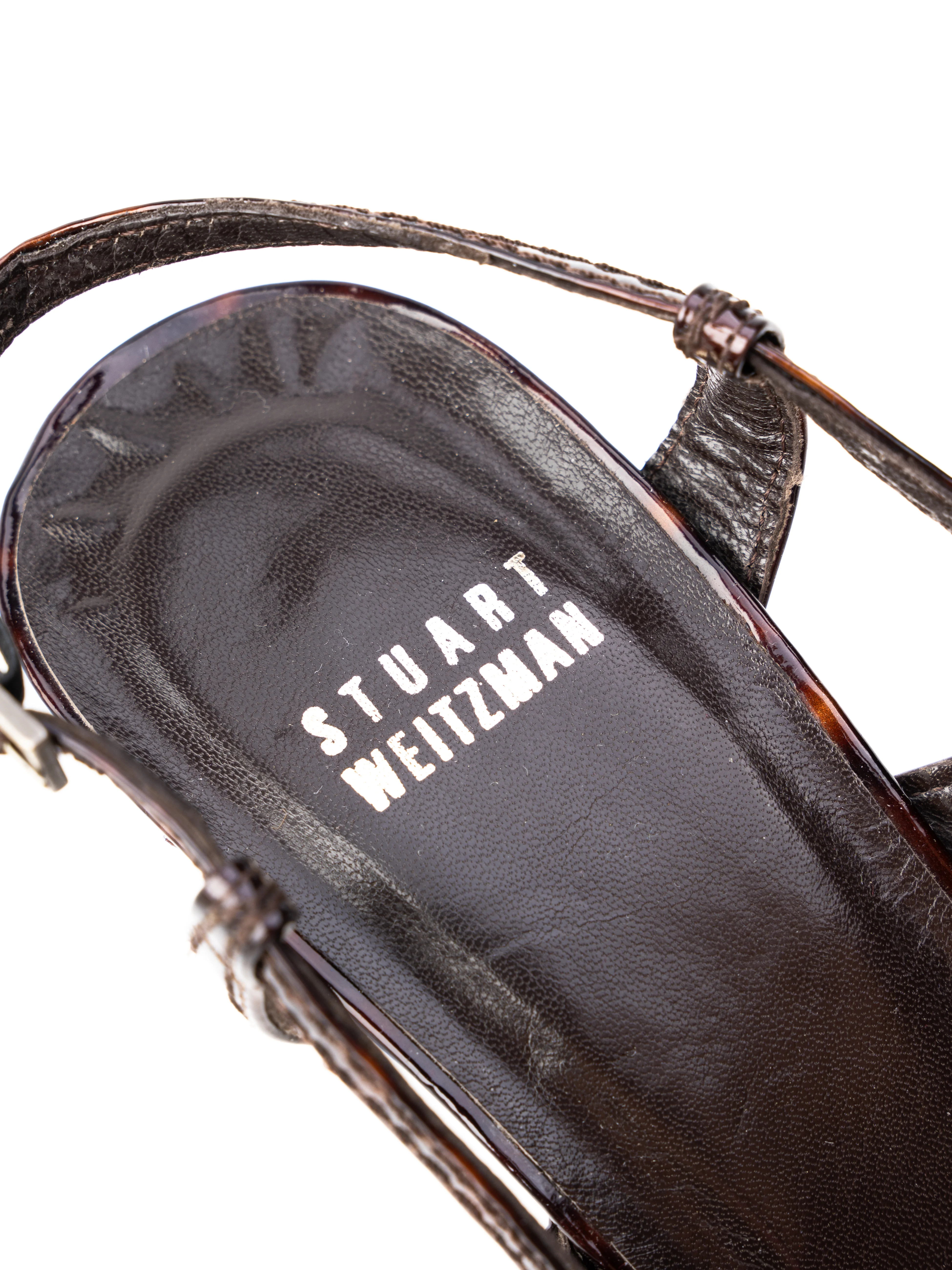 Stuart Weitzman Orange Leather High Heel Sandals — 2
