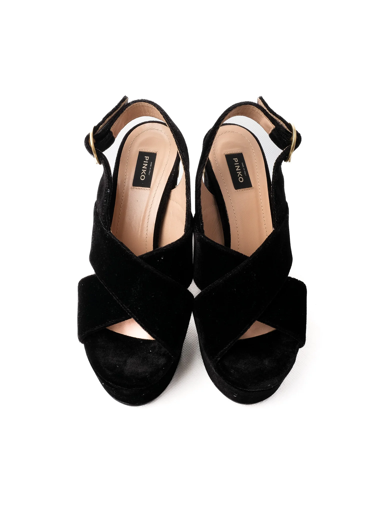 Pinko Black Leather High Heel Sandals — 3